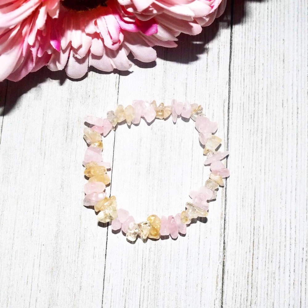 🌸Rose Quartz and Citrine Bracelet